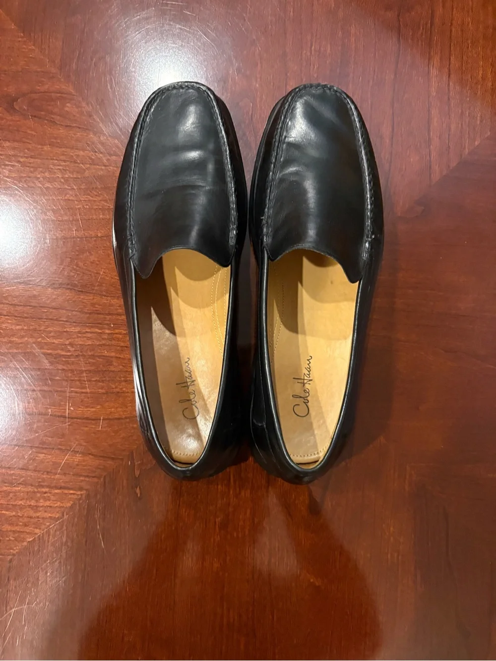 Cole Haan Black Leather Slip-On Loafers